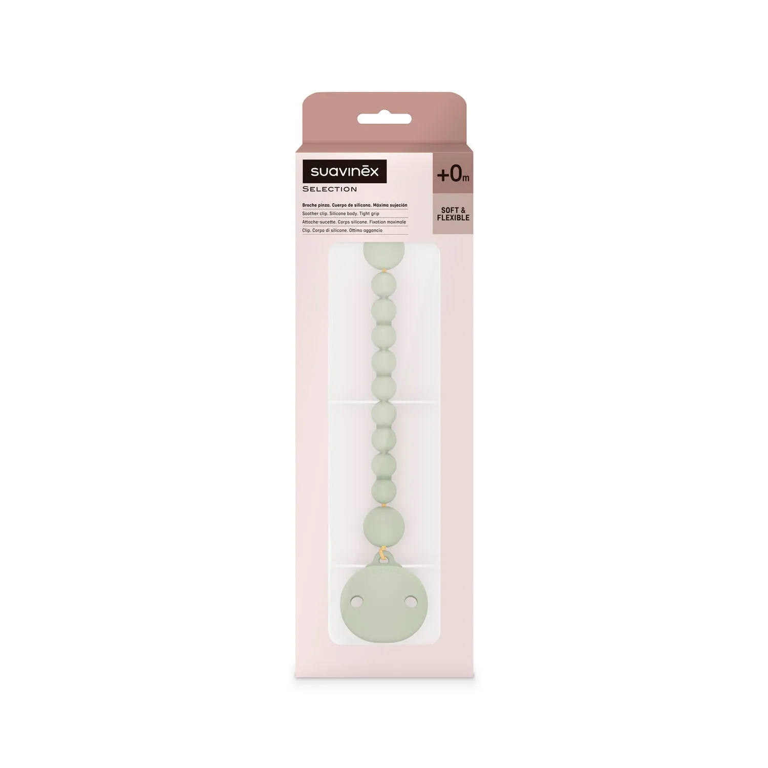 Suavinex Colour Essence Silicone Bobble Soother Clip - Green