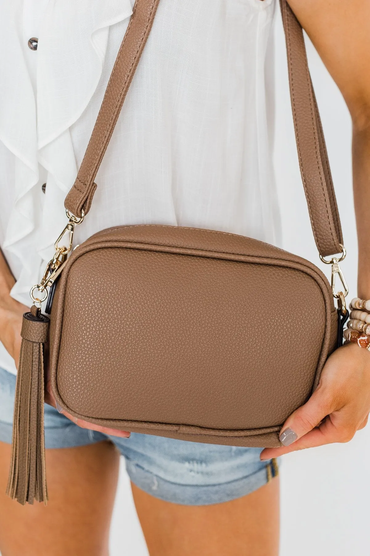 Tassel Convertible Purse- Khaki