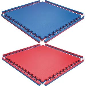 TATAMI DE ALTA DENSIDAD 1m x 1m x 20 mm ROJO/AZUL