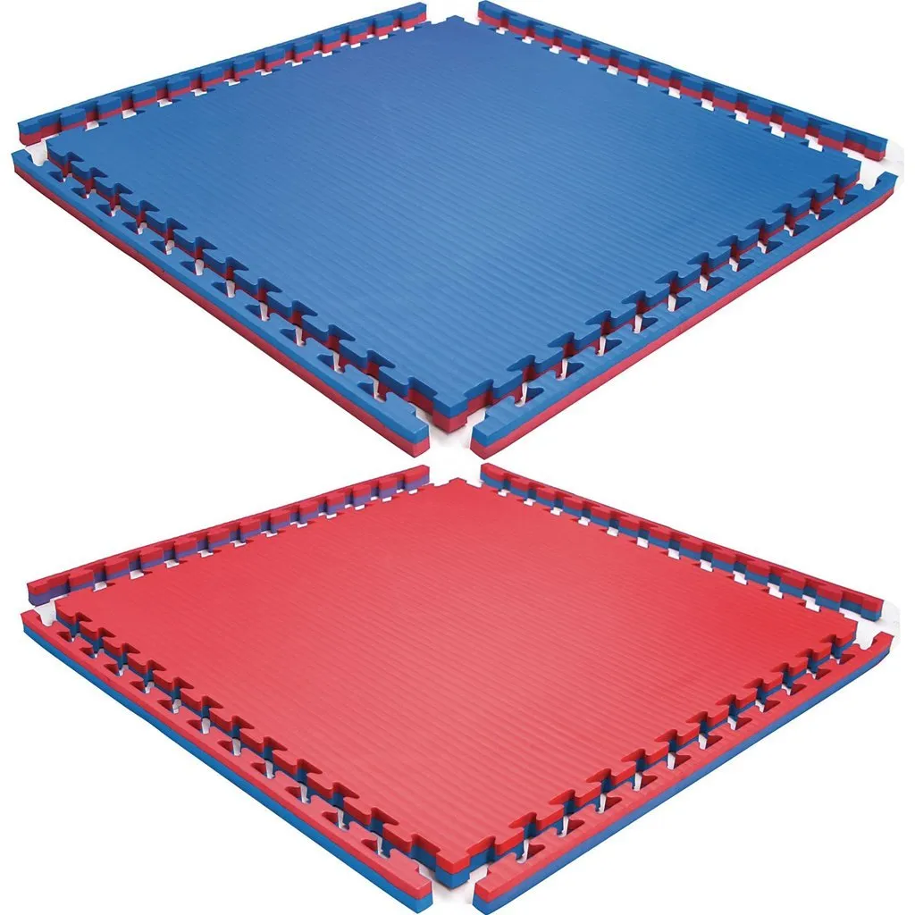 TATAMI DE ALTA DENSIDAD 1m x 1m x 20 mm ROJO/AZUL