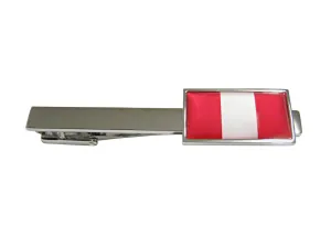 Thin Bordered Peru Flag Pendant Tie Clip