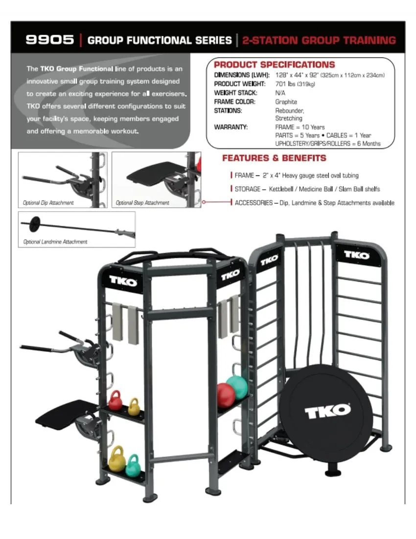 TKO Stretching and Rebounder Station 9905