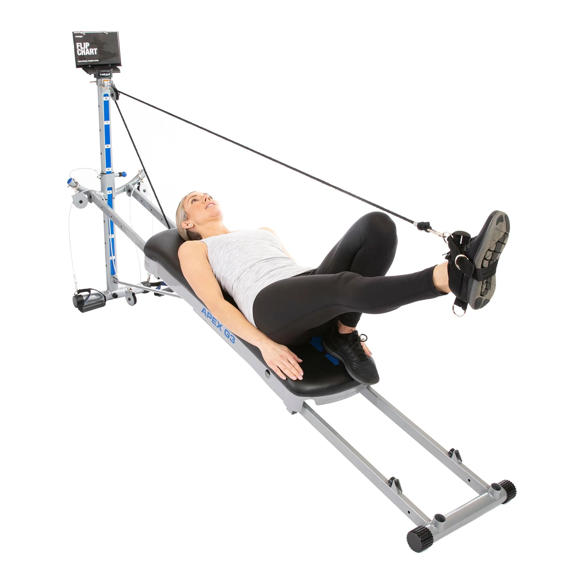 Total Gym APEX G3 Home Gym with Compact Design, Full Body Workout System for Home Fitness with 8 Levels of Resistance and Attachments, Black