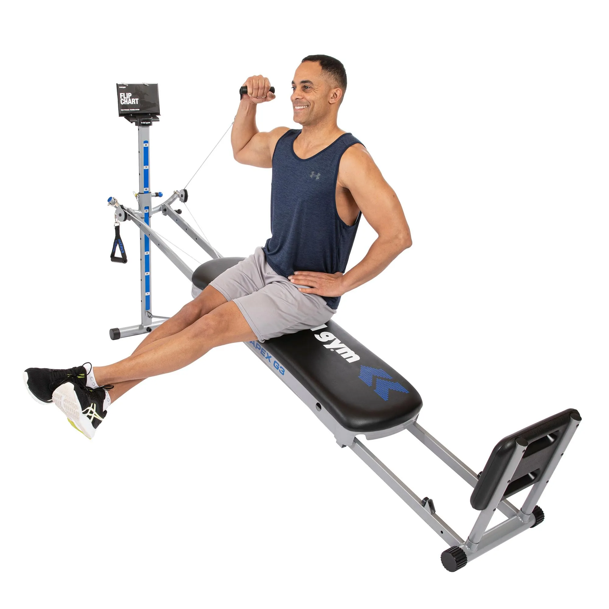 Total Gym APEX G3 Home Gym with Compact Design, Full Body Workout System for Home Fitness with 8 Levels of Resistance and Attachments, Black