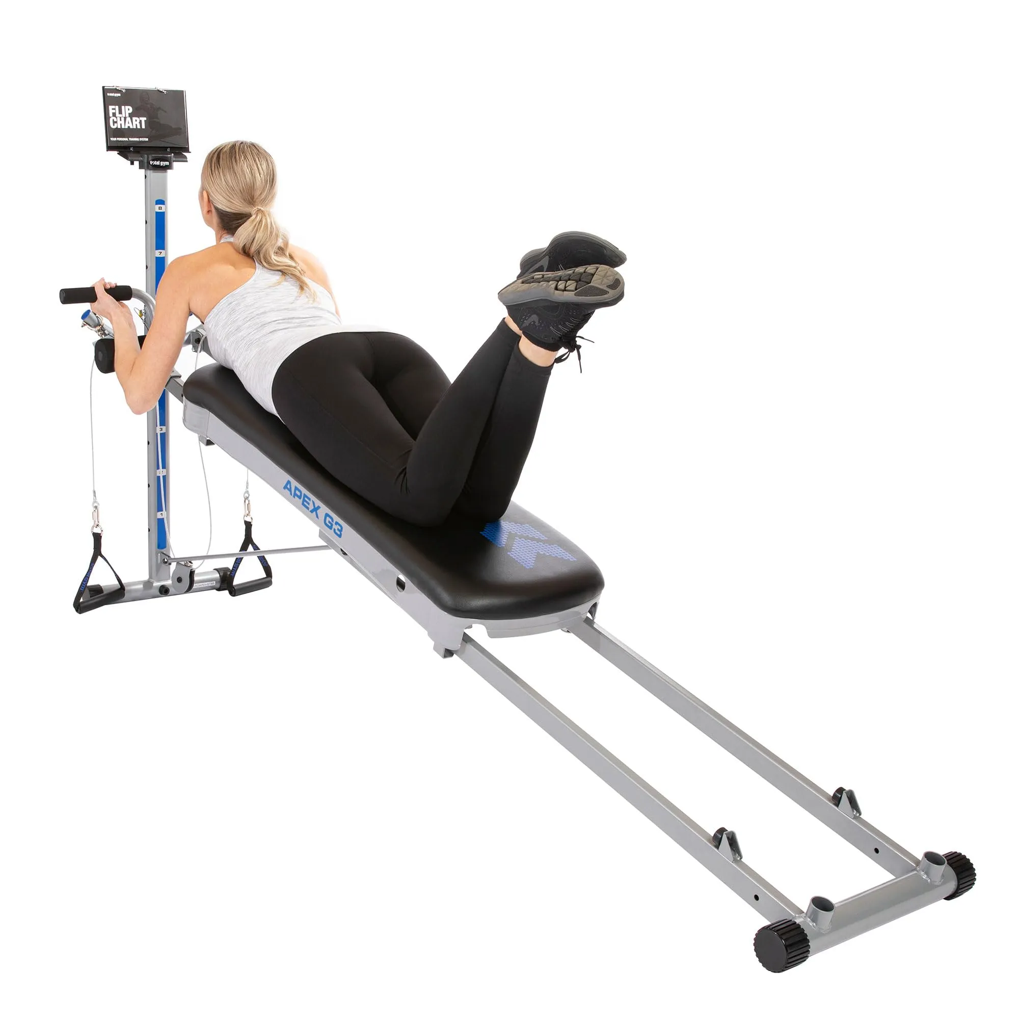 Total Gym APEX G3 Home Gym with Compact Design, Full Body Workout System for Home Fitness with 8 Levels of Resistance and Attachments, Black