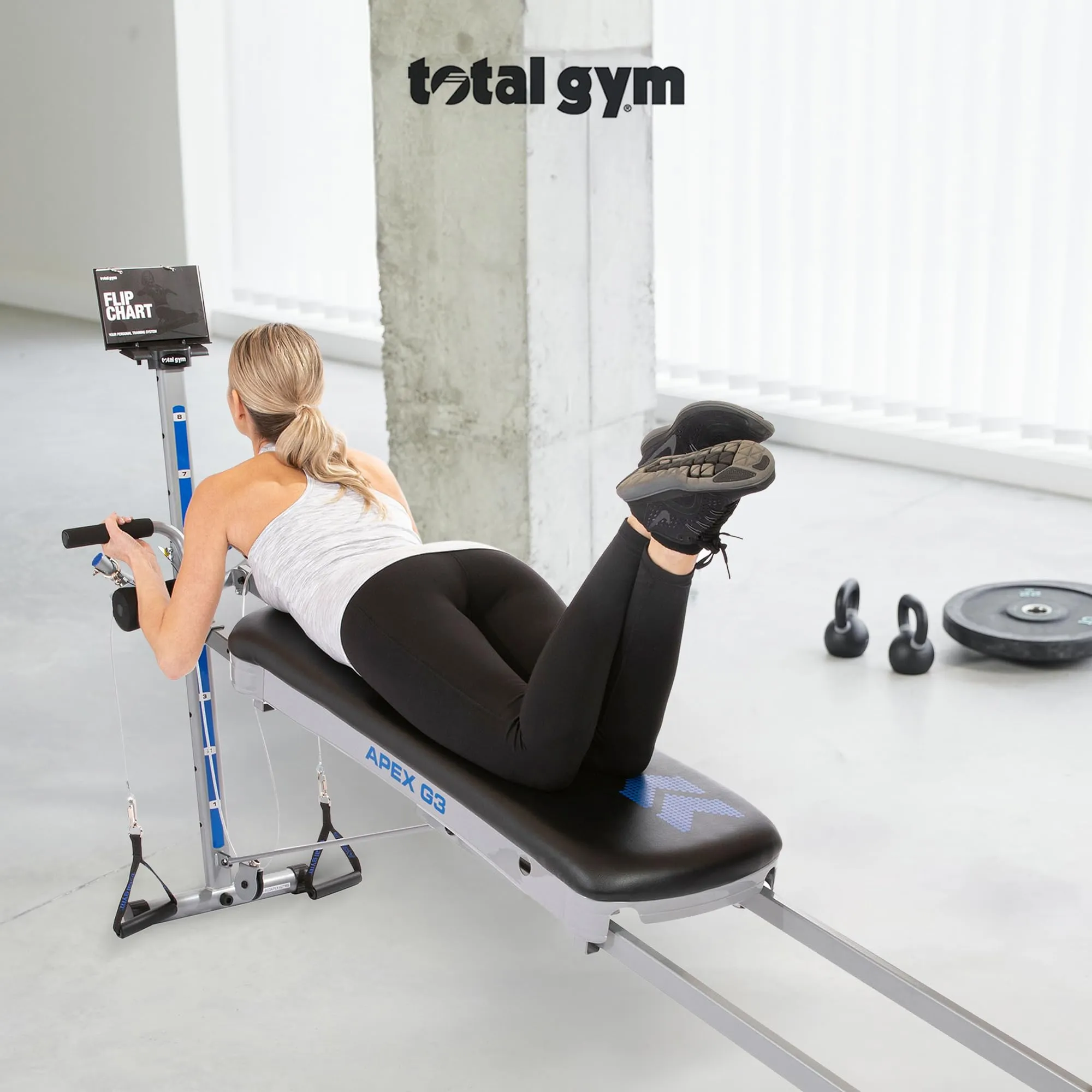 Total Gym APEX G3 Home Gym with Compact Design, Full Body Workout System for Home Fitness with 8 Levels of Resistance and Attachments, Black