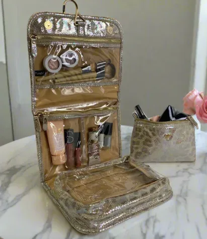 Travel Bags -  Classic Toiletry Case in Glimmer Leopard