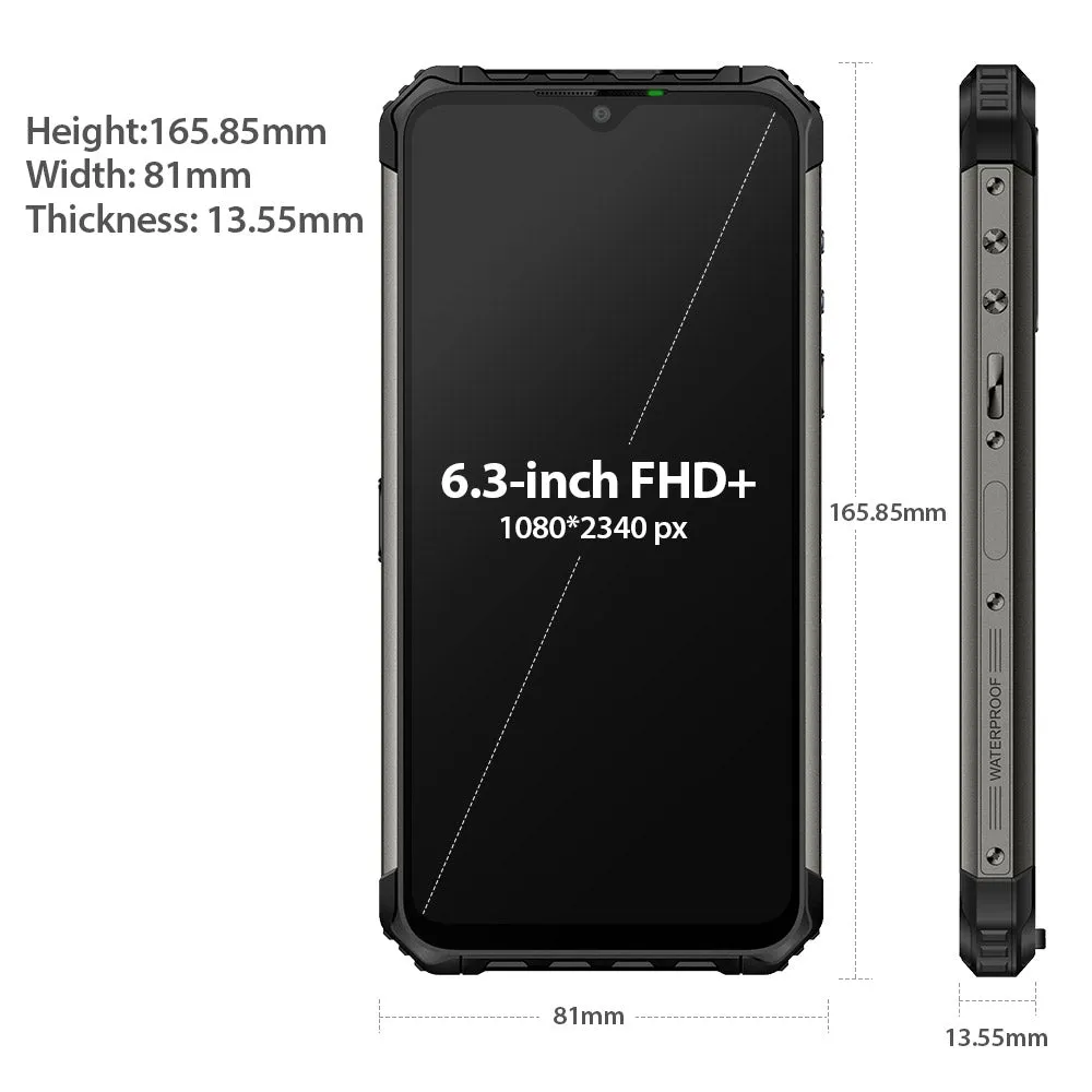 Ulefone Armor 7E Mobile Phone IP68 Rugged Smartphone 4GB 128GB Waterproof Android 9.0 NFC AI Camera Wireless Phone black_Non-European version