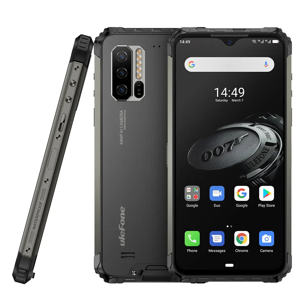 Ulefone Armor 7E Mobile Phone IP68 Rugged Smartphone 4GB 128GB Waterproof Android 9.0 NFC AI Camera Wireless Phone black_Non-European version