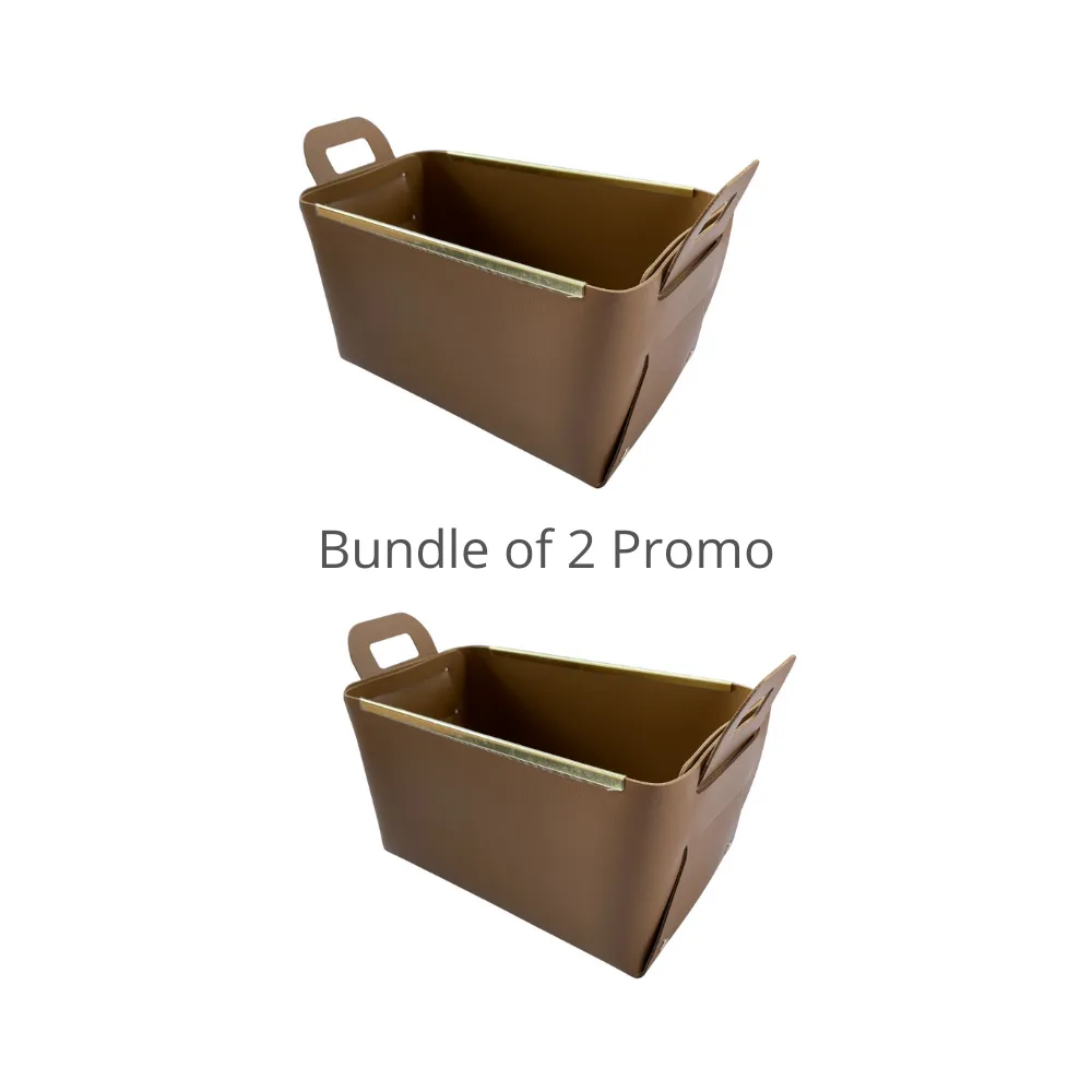 Vegan Leather Storage Basket