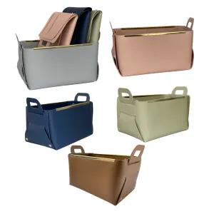 Vegan Leather Storage Basket