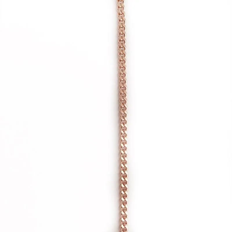 Very Small Rose Gold Curb (Cuban) Link Chain by the Inch (#717RG)