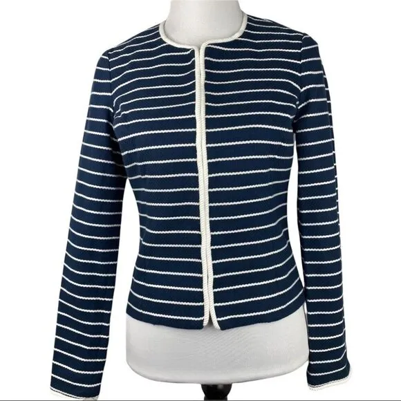 Vineyard Vines Women's NWT Blue Ocean Blvd Cotton Striped Designer Blazer 4/C34