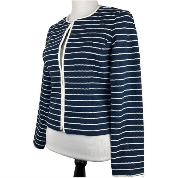 Vineyard Vines Women's NWT Blue Ocean Blvd Cotton Striped Designer Blazer 4/C34