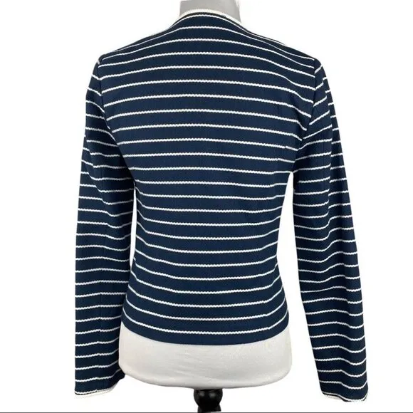Vineyard Vines Women's NWT Blue Ocean Blvd Cotton Striped Designer Blazer 4/C34
