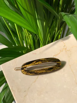 Vintage 01 Handmade Hair Clip Gold with Black