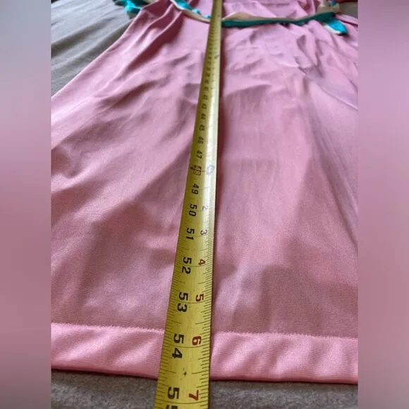 Vintage 80s Large Vanity Fair Pink Satin Robe with Belt