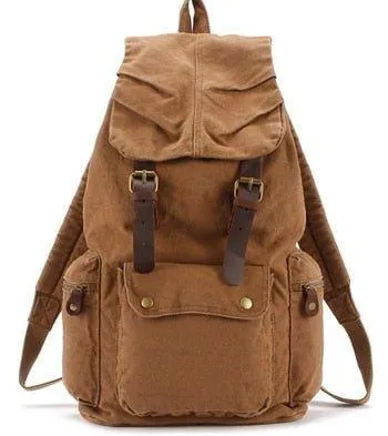 Vintage Cotton Canvas Rucksack Backpack
