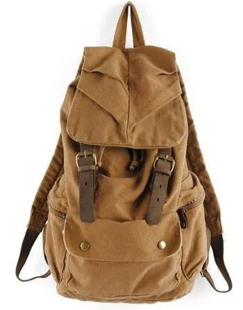 Vintage Cotton Canvas Rucksack Backpack