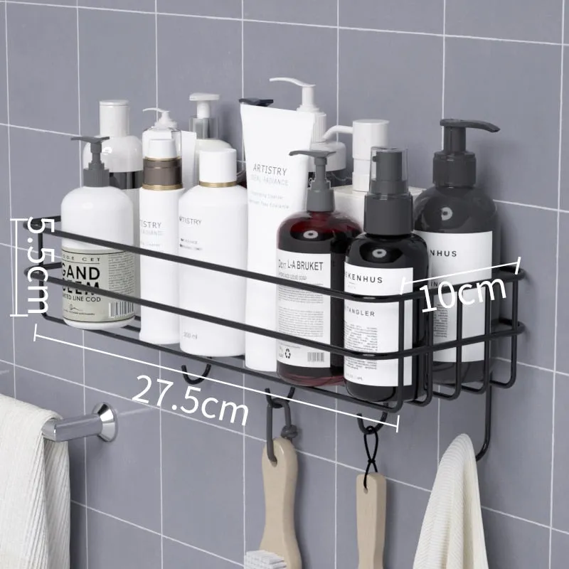 Wall Mounted Hanging Bathroom Kitchen Basket Storage Rack