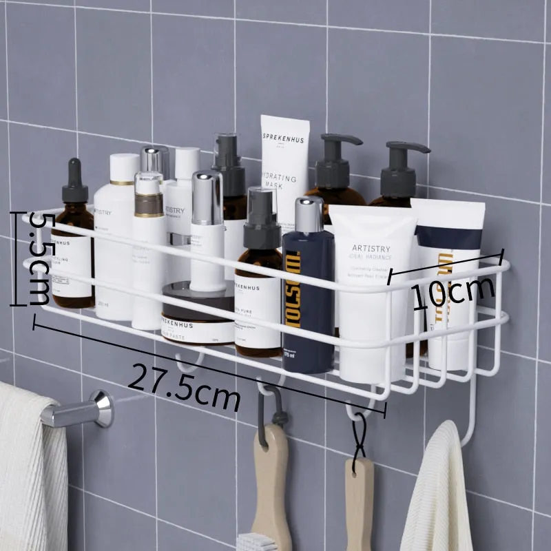 Wall Mounted Hanging Bathroom Kitchen Basket Storage Rack