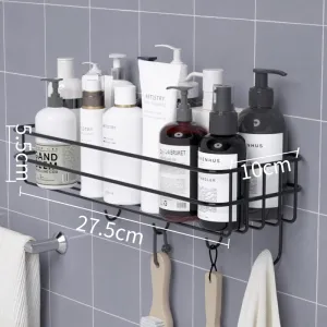 Wall Mounted Hanging Bathroom Kitchen Basket Storage Rack