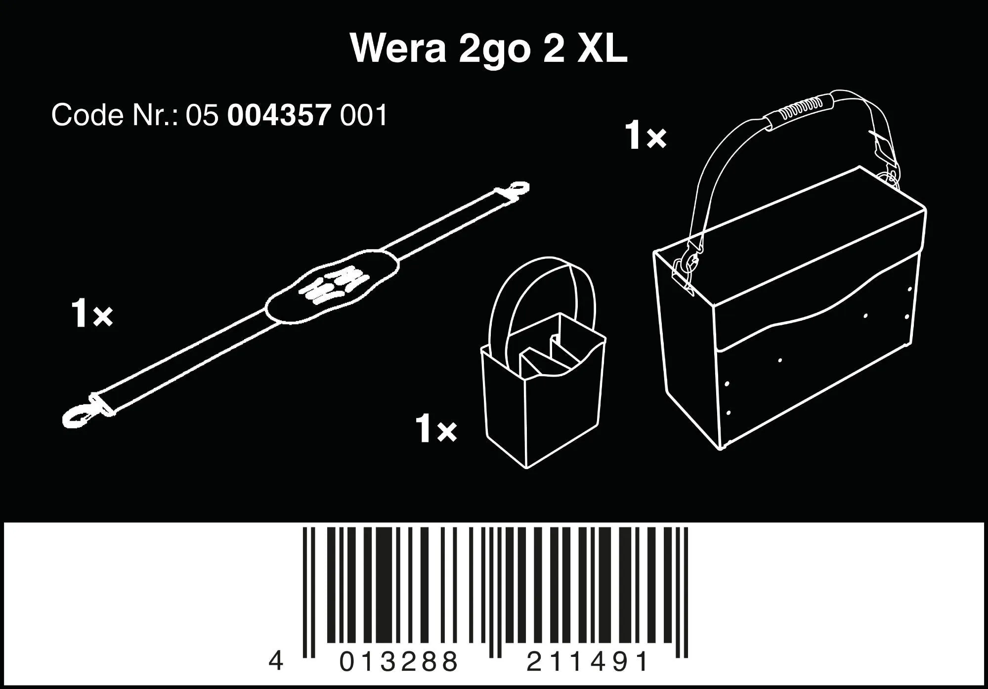 Wera 2go 2 XL Tool Container, 2 pieces (WERA)