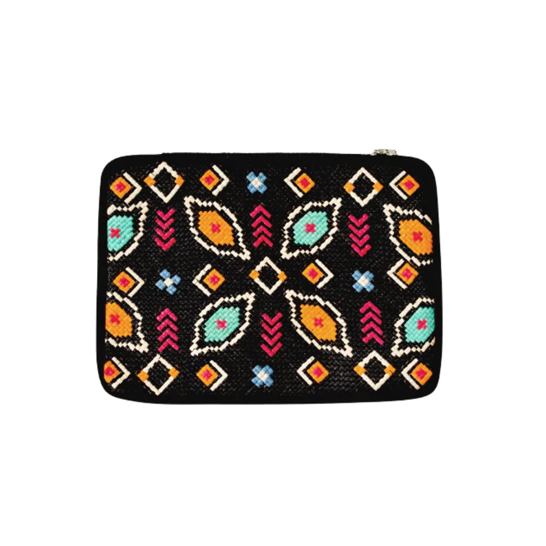 Woven Abre Tikog Grass Laptop Sleeve in Fiesta