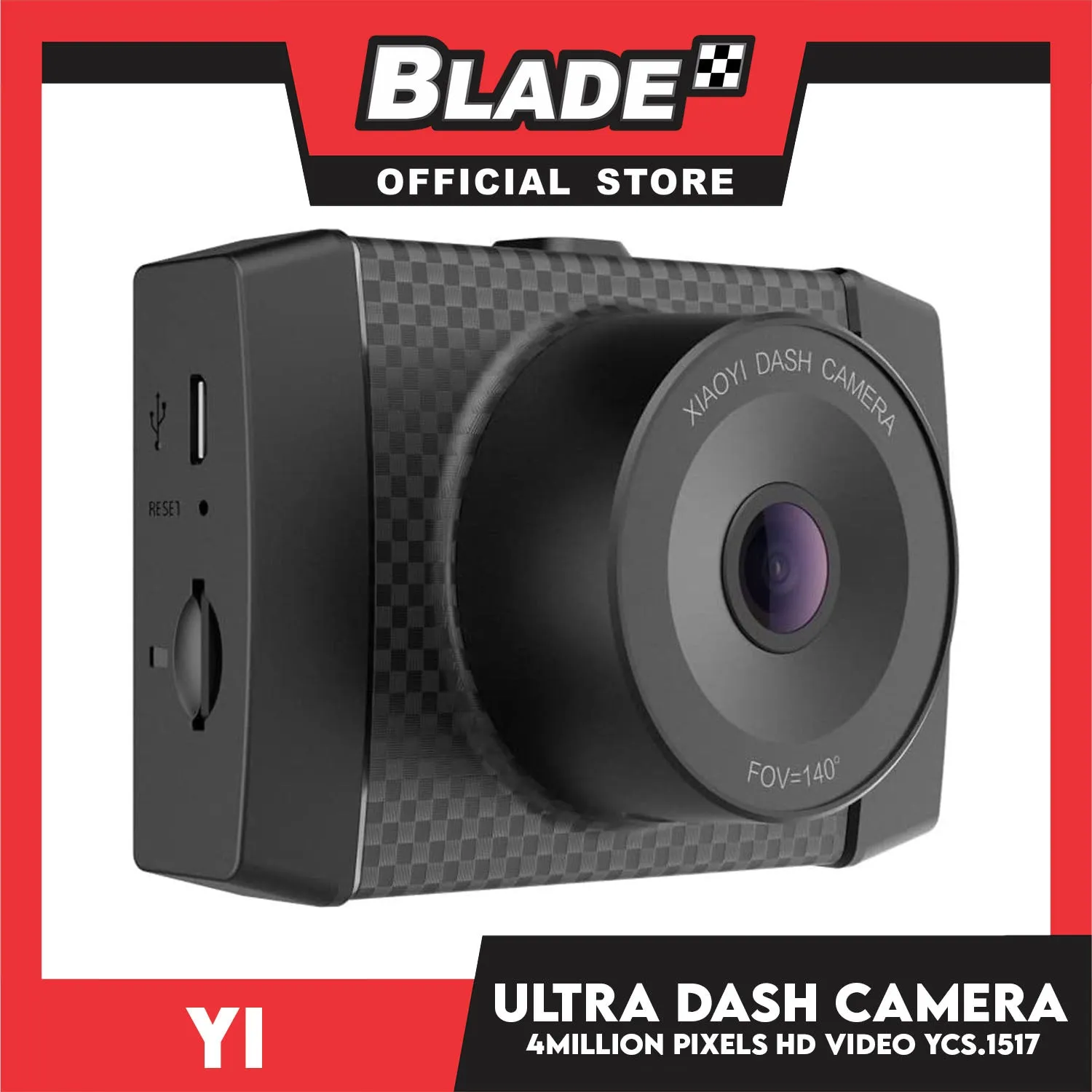 YI Ultra Dash Cam YCS.1517 with 2.7 LCD Screen, 140° Wide Angle Lens, Mobile APP, Dual-Core Processor, Voice Control, MEMS 3-axis G-Sensor, and Night Vision