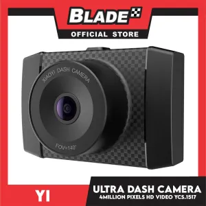 YI Ultra Dash Cam YCS.1517 with 2.7 LCD Screen, 140° Wide Angle Lens, Mobile APP, Dual-Core Processor, Voice Control, MEMS 3-axis G-Sensor, and Night Vision