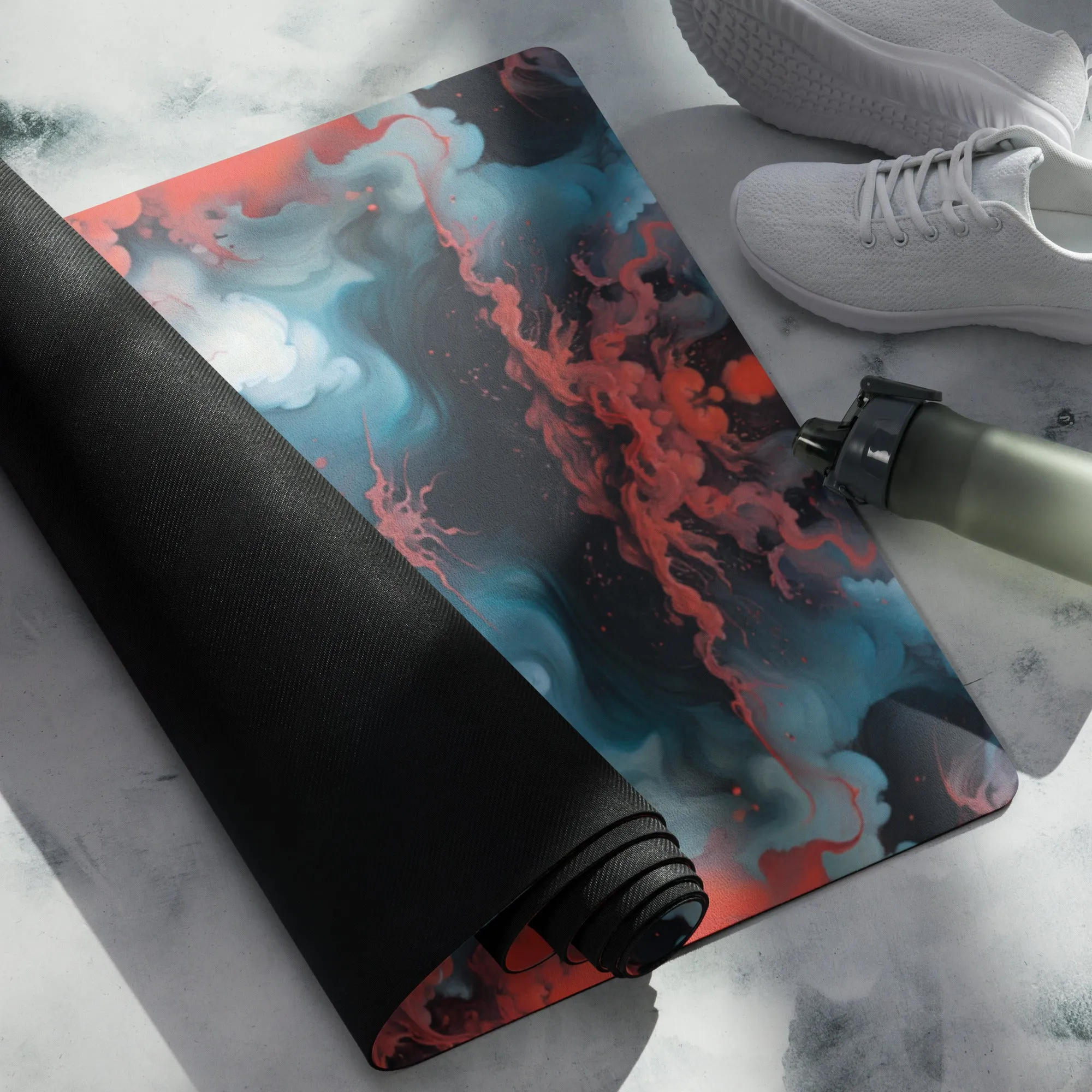 Yoga mat - Ethereal Crimson Flow - Light